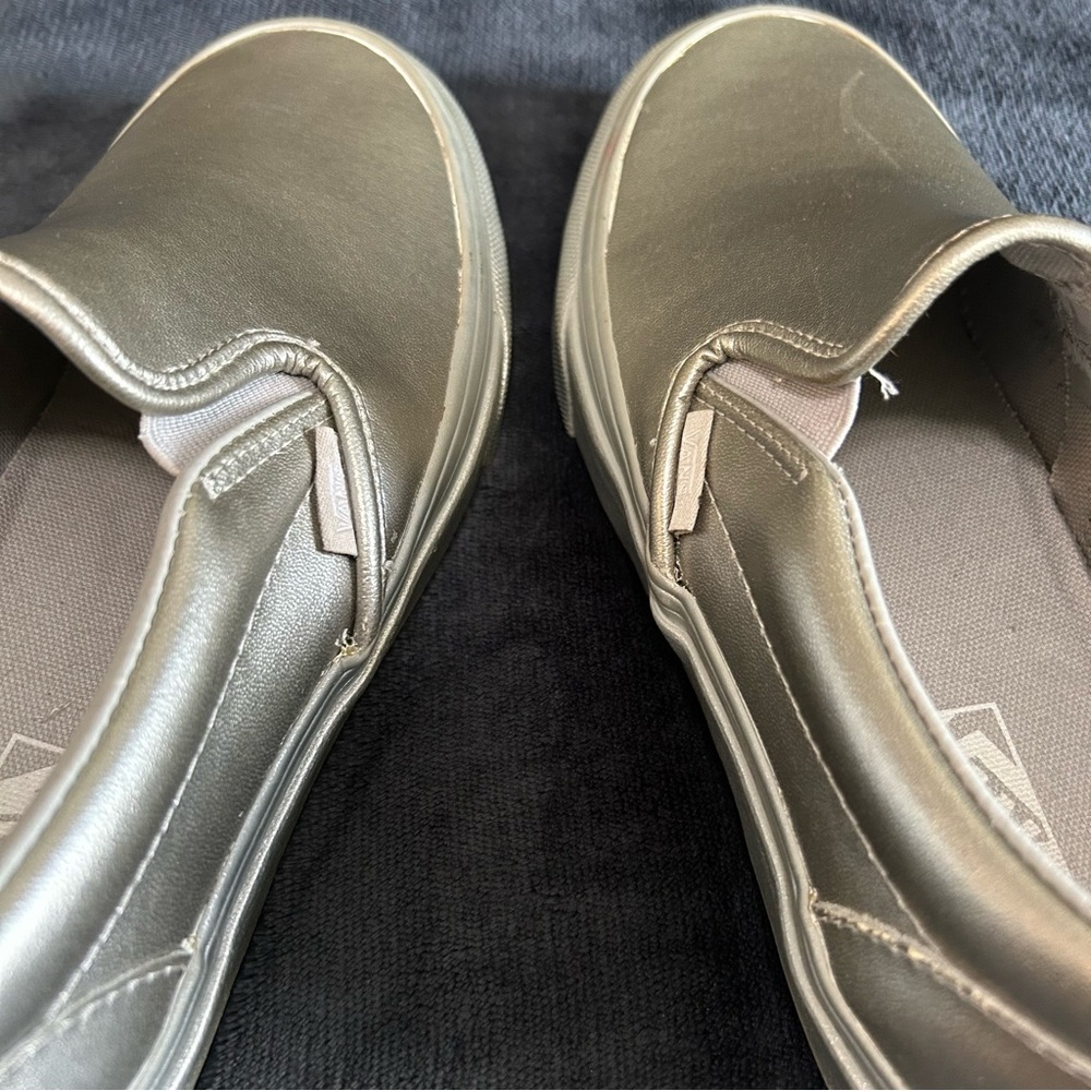 Vans - Silver Slip-Ons - Women’s 8.5 - Picture 8 of 9